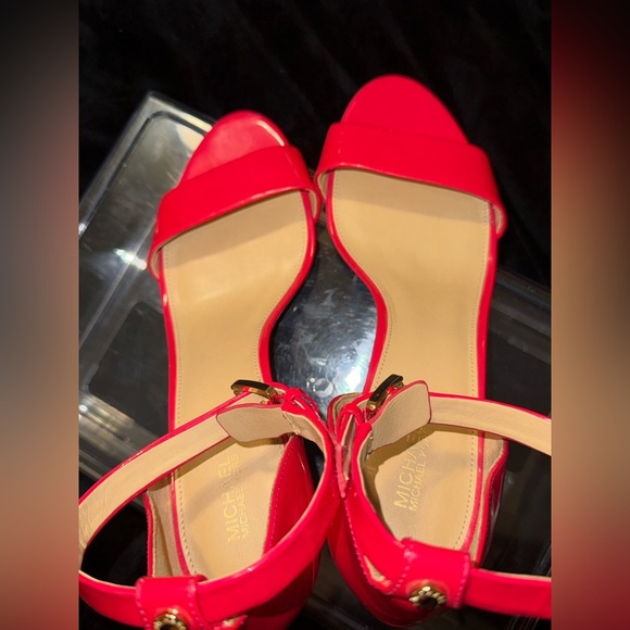 MICHAEL Michael Kors Red Patent Leather Heels with Ankle Strap - Picture 7 of 12